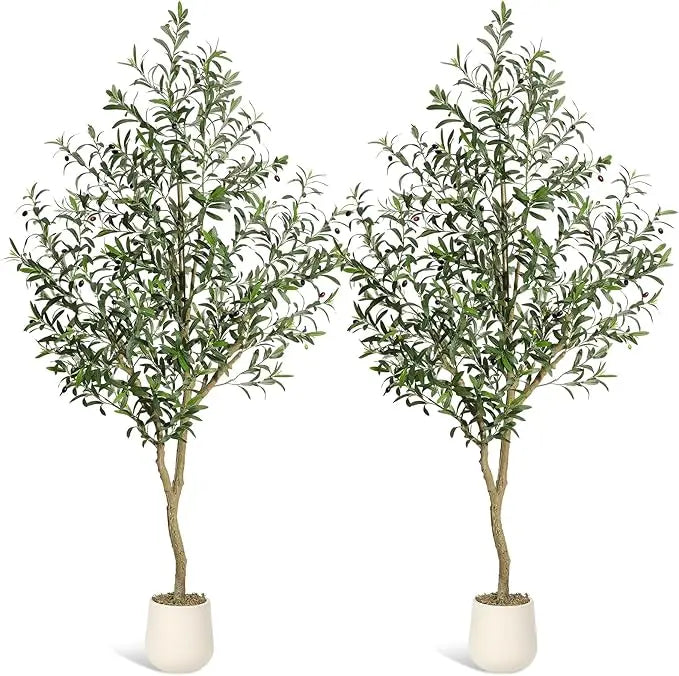 HiMISS Olive Trees Artificial Indoor Faux Silk Plant In Pot