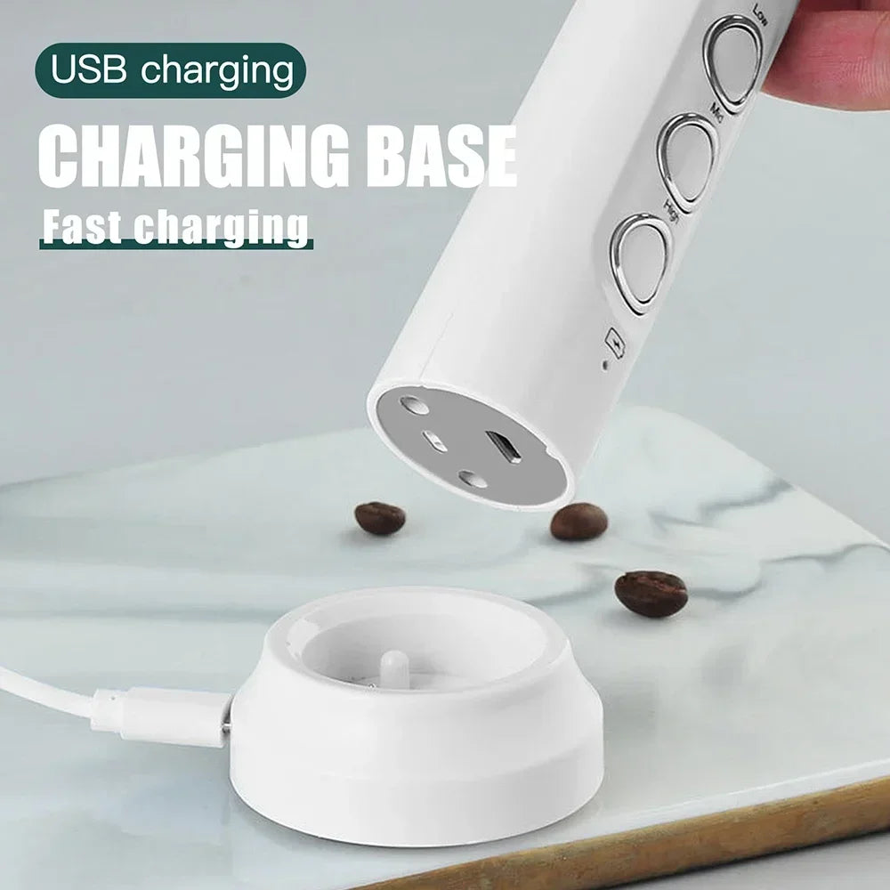 Stonego USB Rechargeable Milk Frother With Stainless Steel Whisk