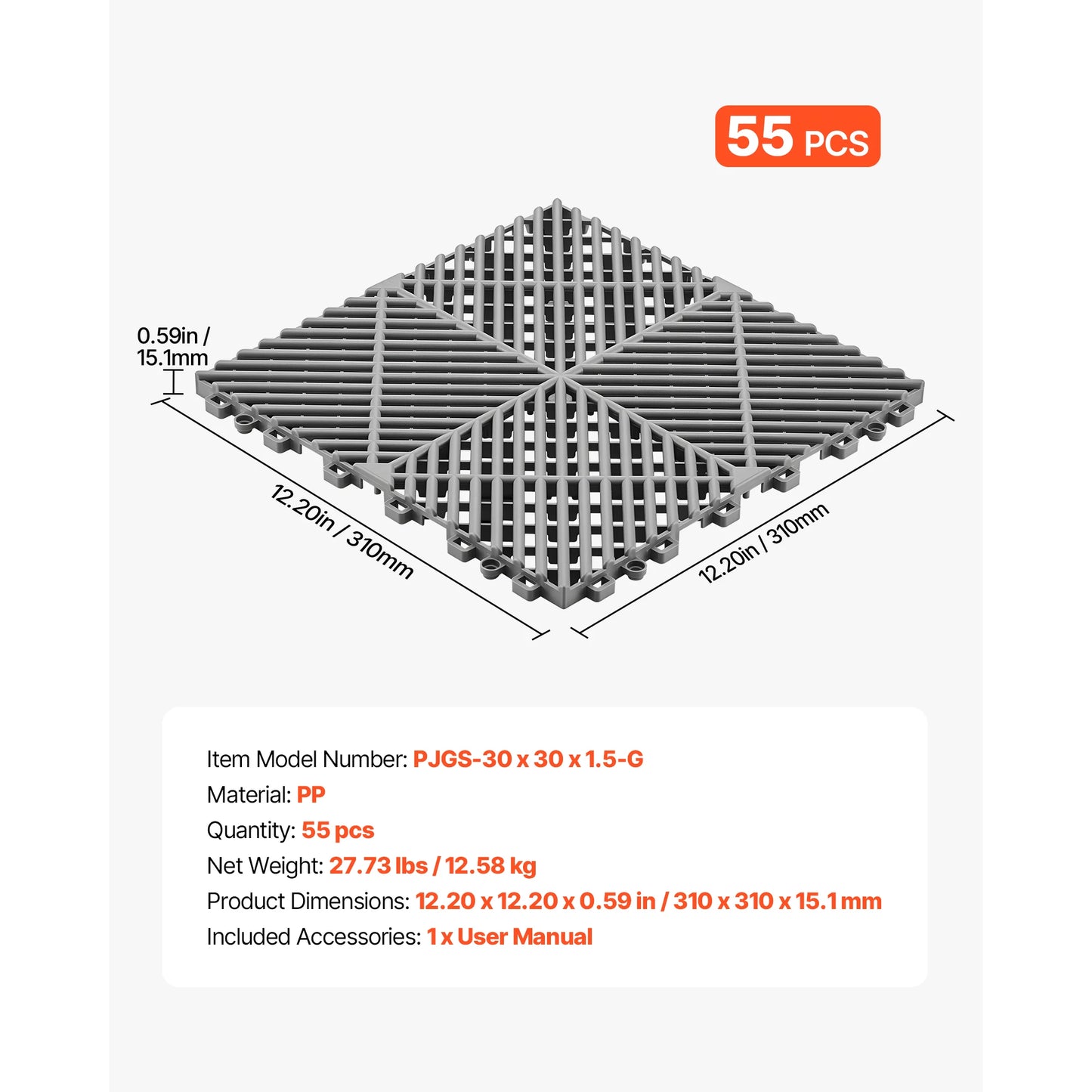 Interlocking Drainage Mats Non Slip Floor Tiles For Bathroom Kitchen