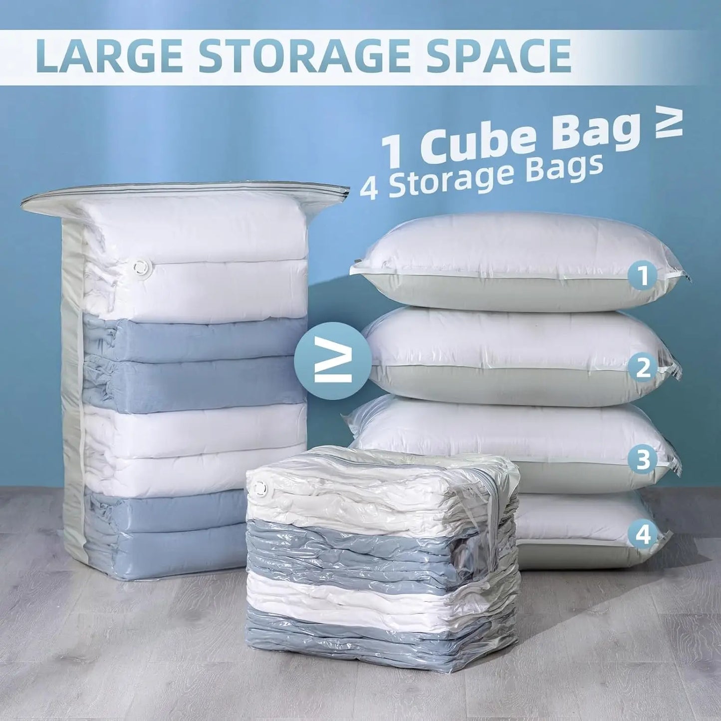 Vacuum Storage Bags for Clothing and Bedding Reusable