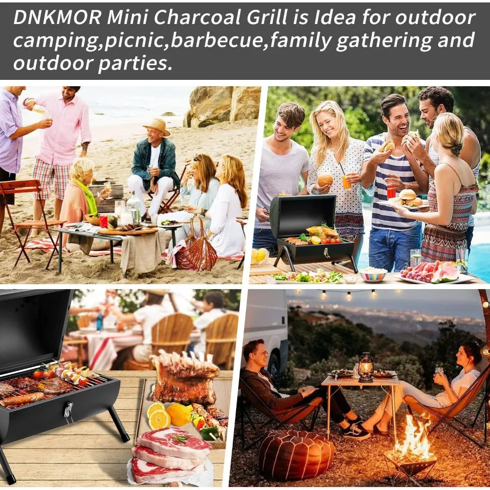 NBVCX Portable Charcoal Tabletop Grill Smoker for Outdoor Camping