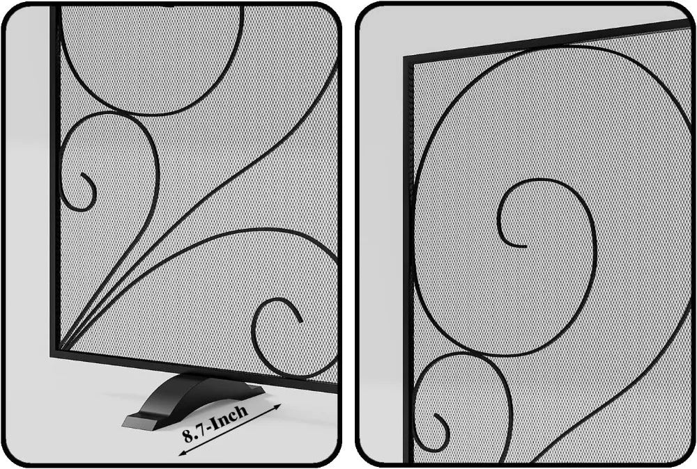 Handcrafted Solid Wrought Iron Single Panel Fireplace Screen