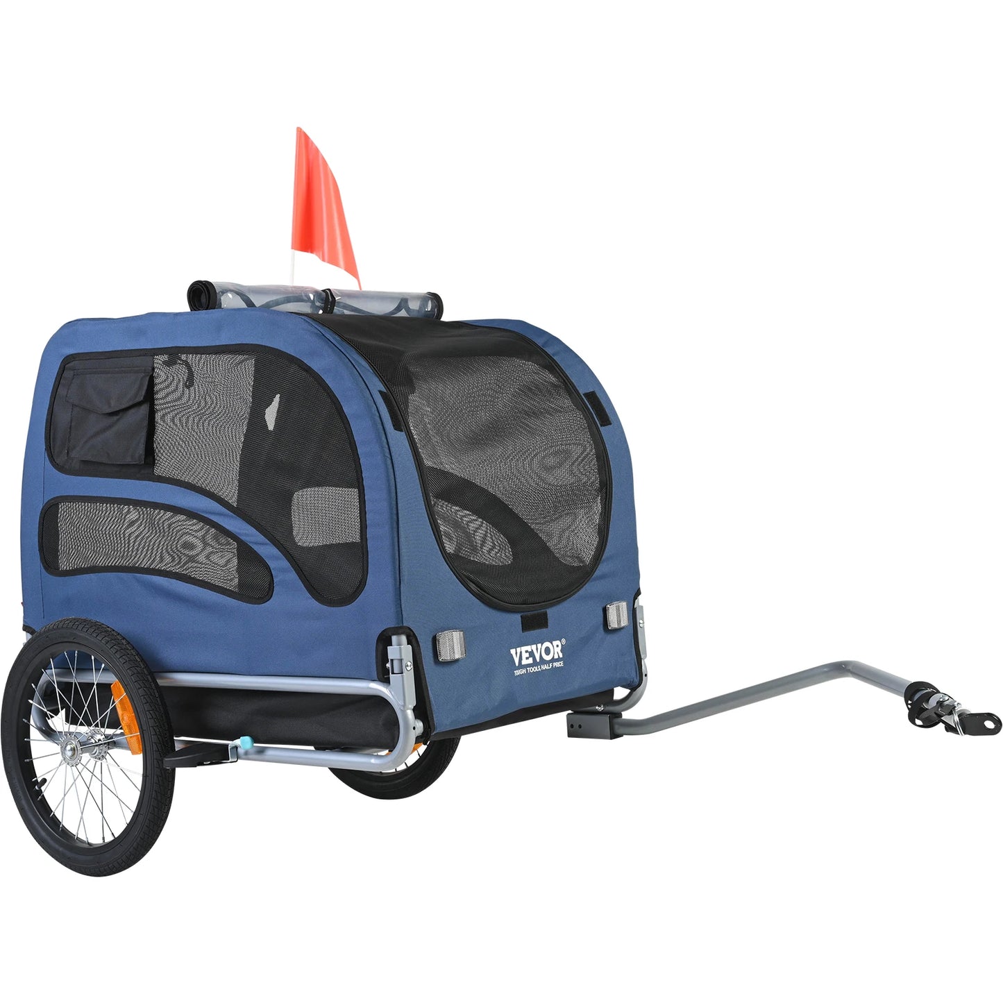 Pet Bicycle Trailer Carrier For Dogs With Collapsible Coupler Reflectors