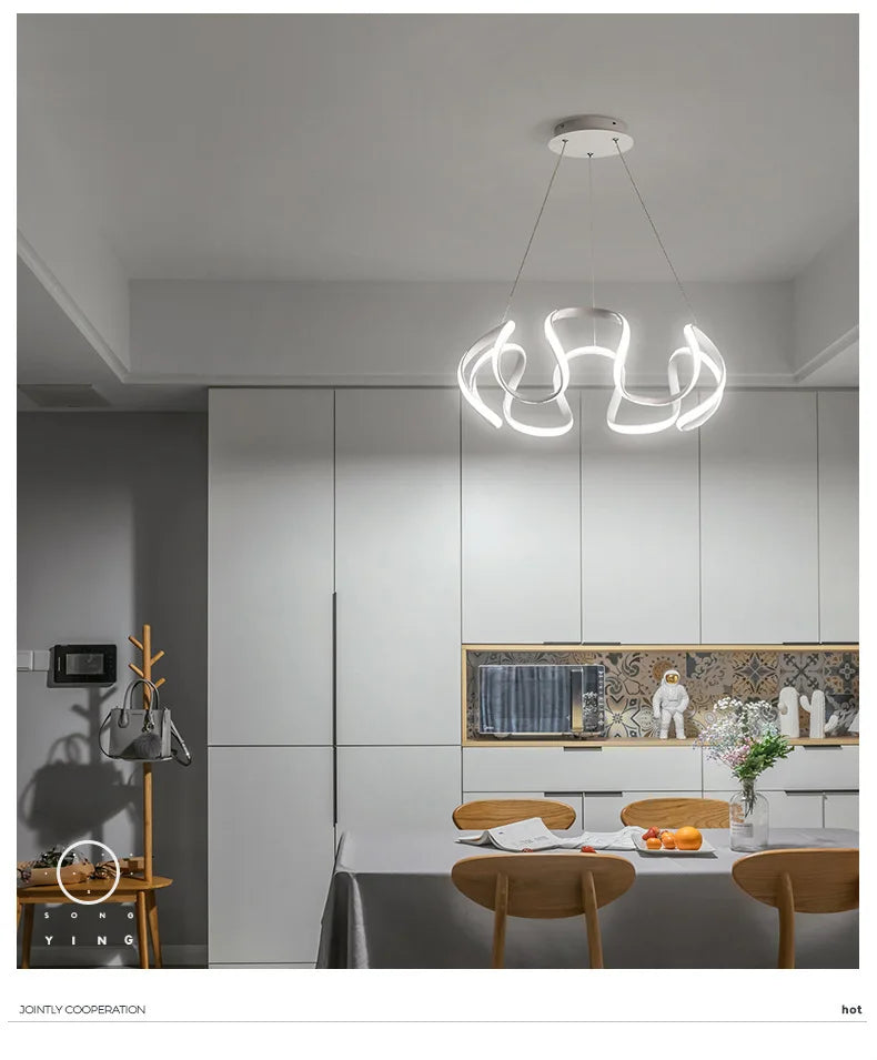 VETRULUS Modern Pendant Light LED Chandelier For Living Room