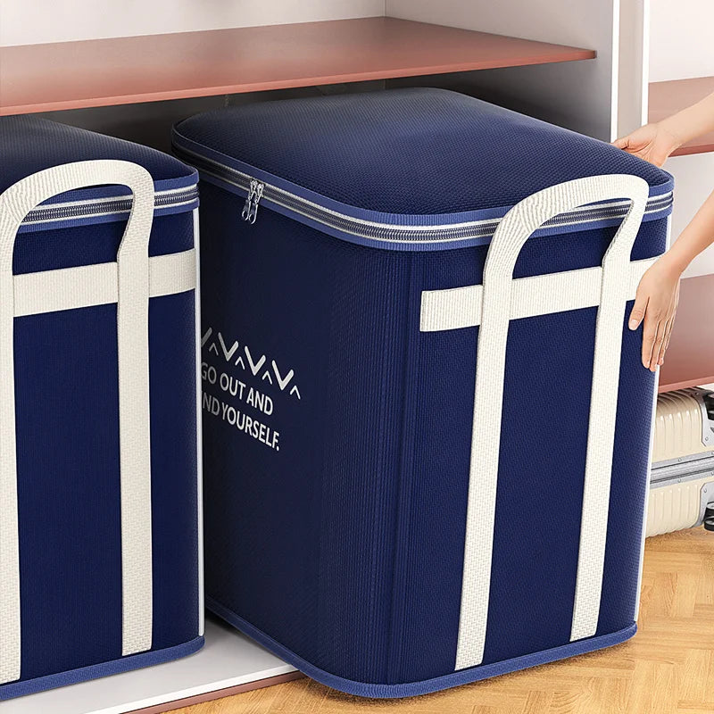Reinforced Handle Storage Bag Organizer For Bedding And Toys