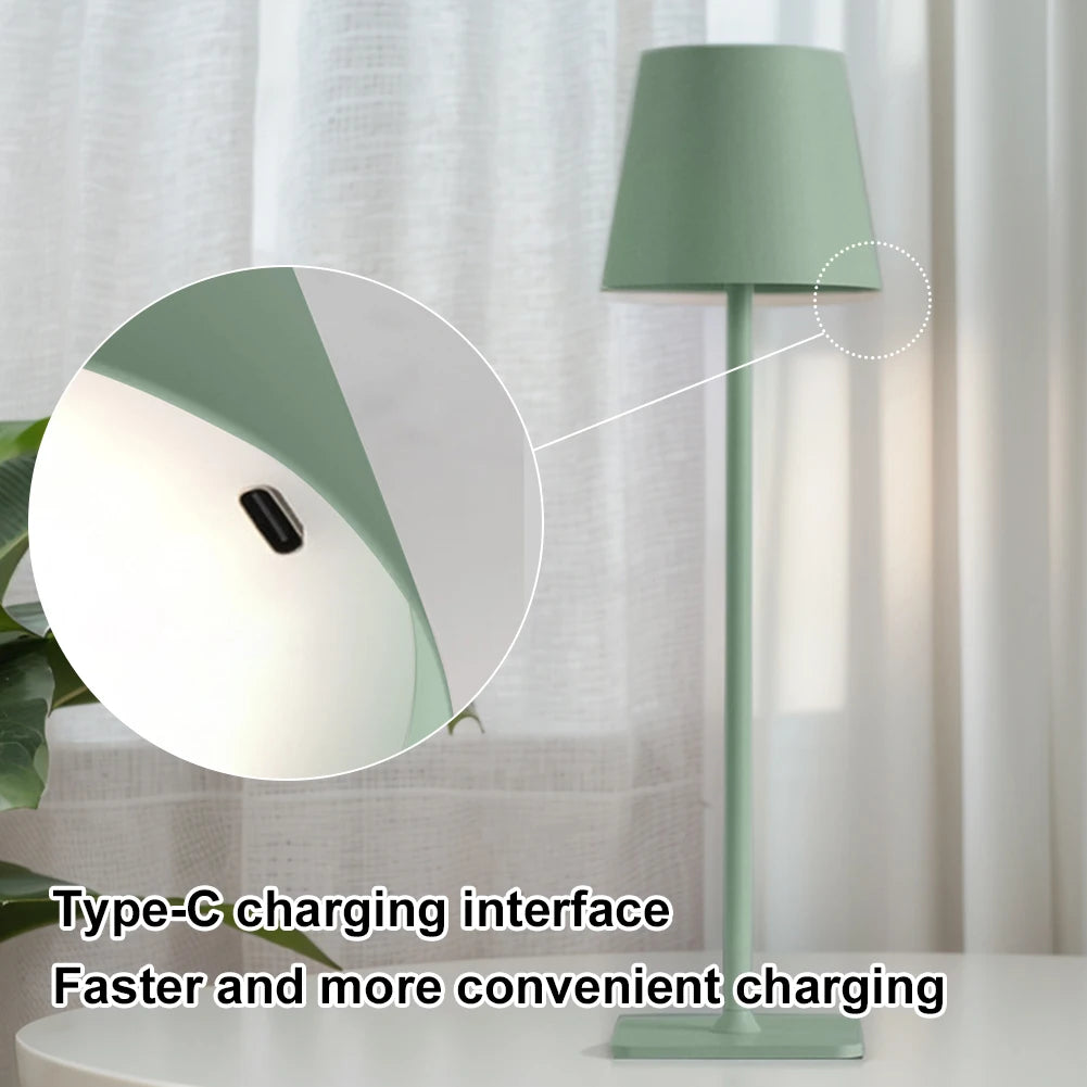 Cordless Table Lamp USB Rechargeable Stepless Dimmable Bar Restaurant Ambiance Wireless Lamp 3 Color Temperature IP54 Waterproof