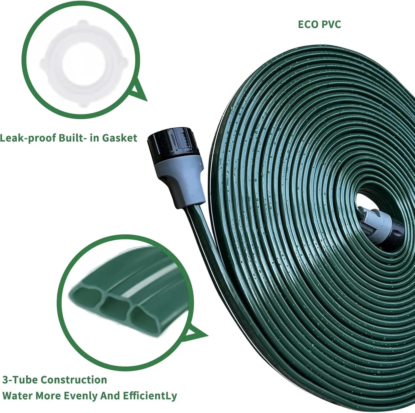 Flat 150ft Soaker Sprinkler Hose For Lawn And Garden