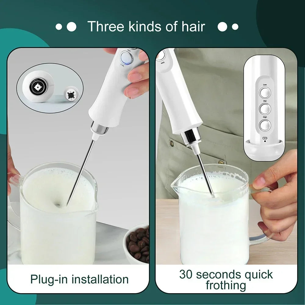 Stonego USB Rechargeable Milk Frother With Stainless Steel Whisk