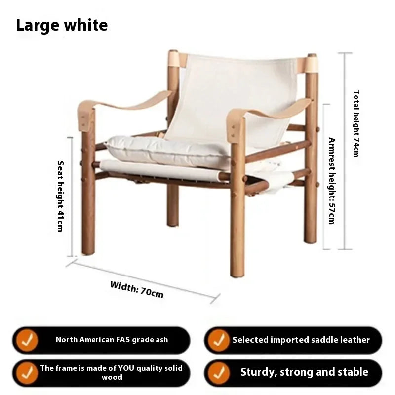 ADDE MID CENTURY SAFARI CHAIR, Art Solid Wood Lounge Chair, Single Designer Vintage Sofa Chair. Home Furniture lounge chair