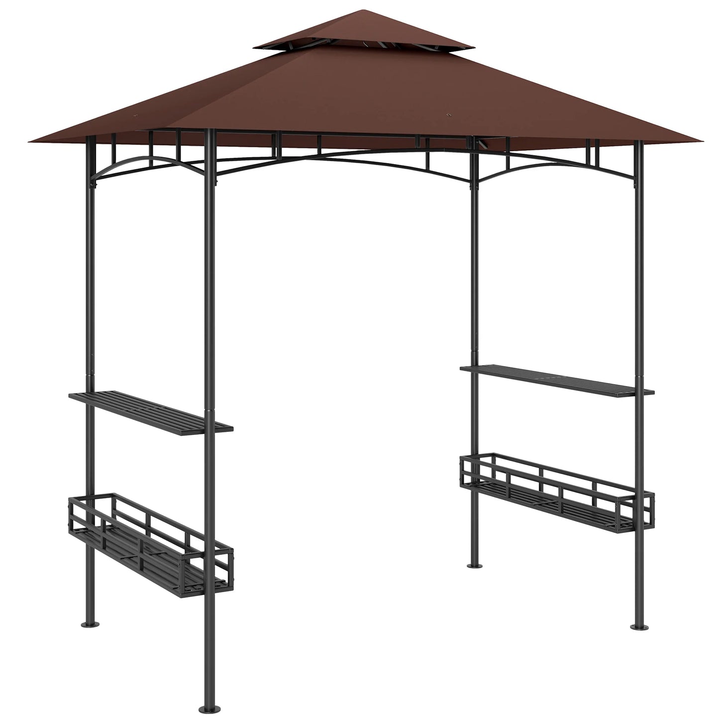 2 Tier Outdoor BBQ Gazebo Shelter for Grilling Sun Protection