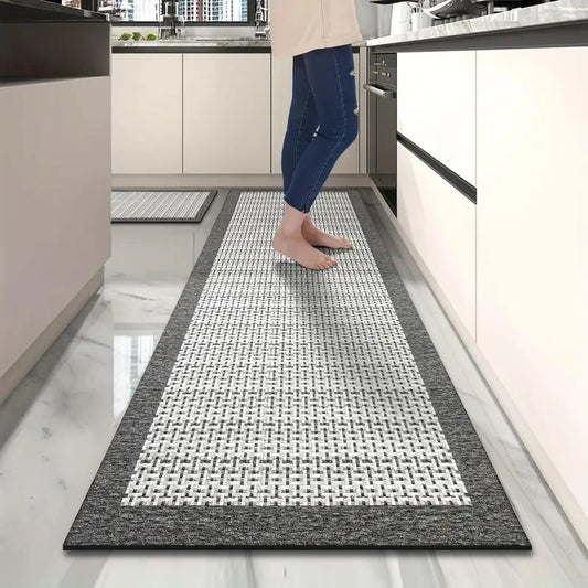 Imitation Woven Non Slip Floor Mats For Kitchen And Bathroom