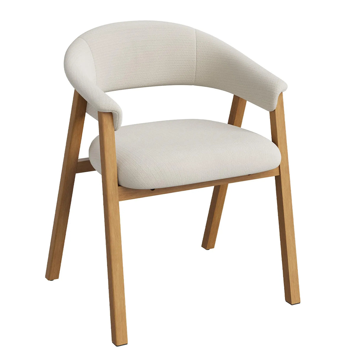 HiMISS Modern Barrel Dining Chairs With Arms Linen Upholstered