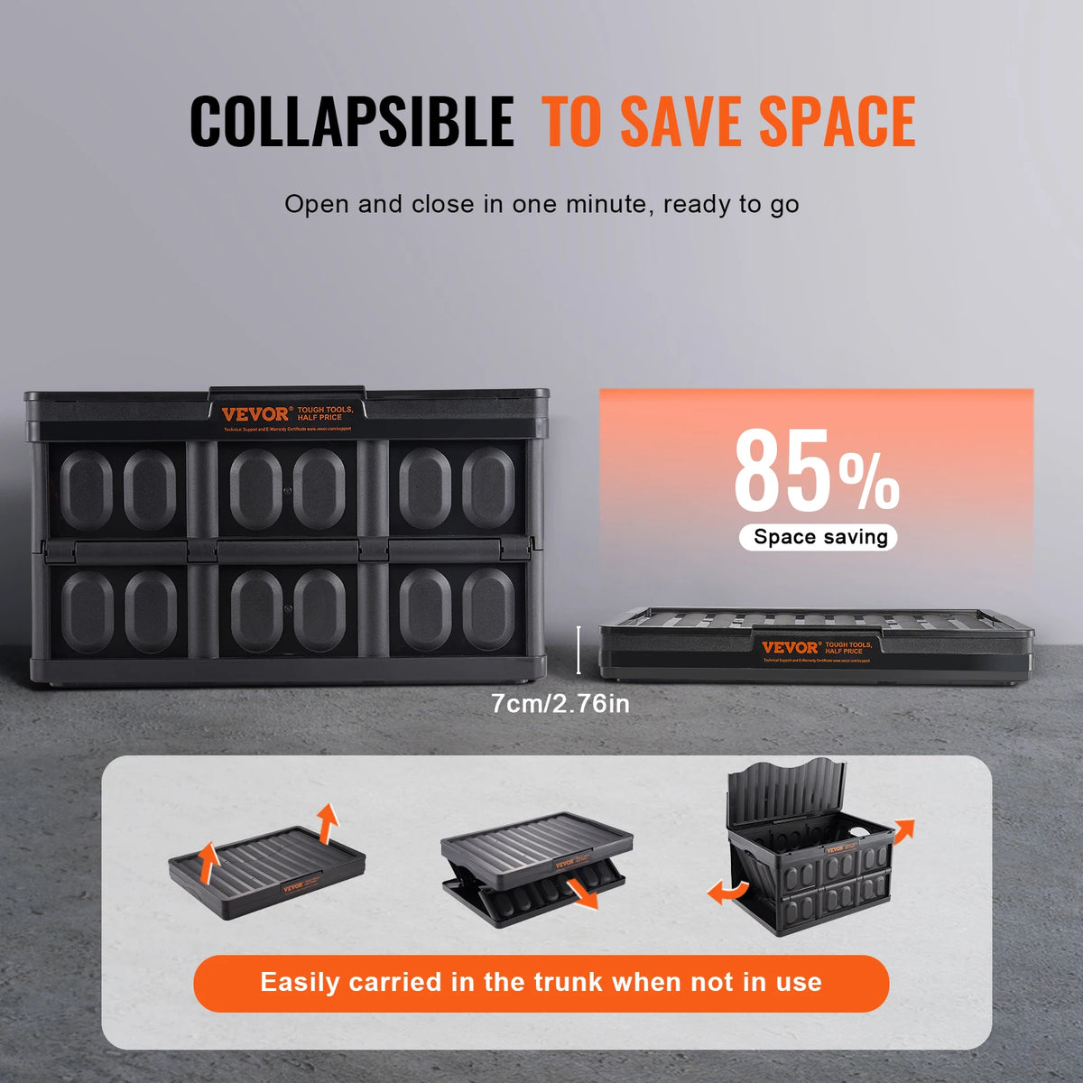 Collapsible Stackable Storage Bins With Lids For Garage Organization