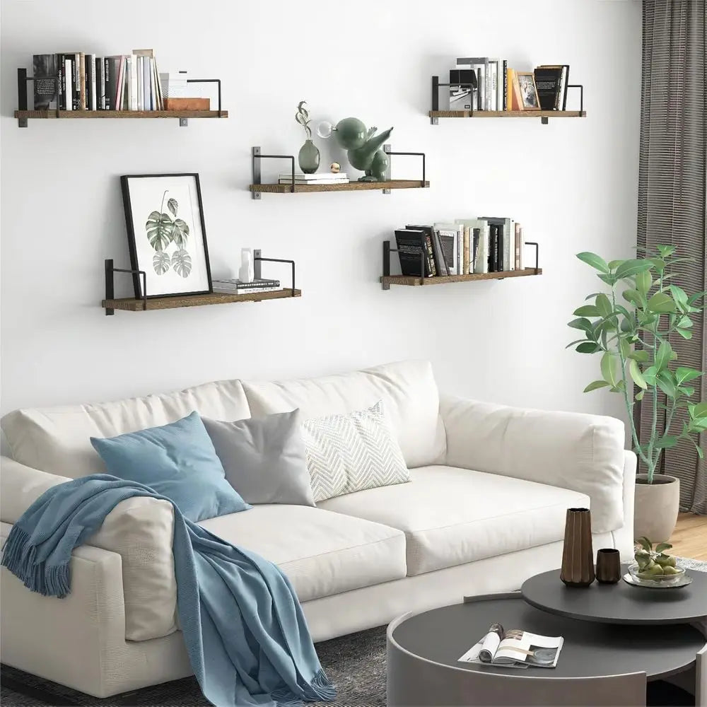 Floating Wood Wall Shelves Set Of 3 Rustic Modern Decor