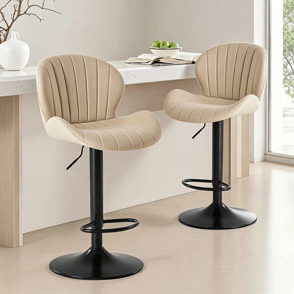 MATE BIRDS Adjustable Swivel Bar Stools With PU Leather Cushions