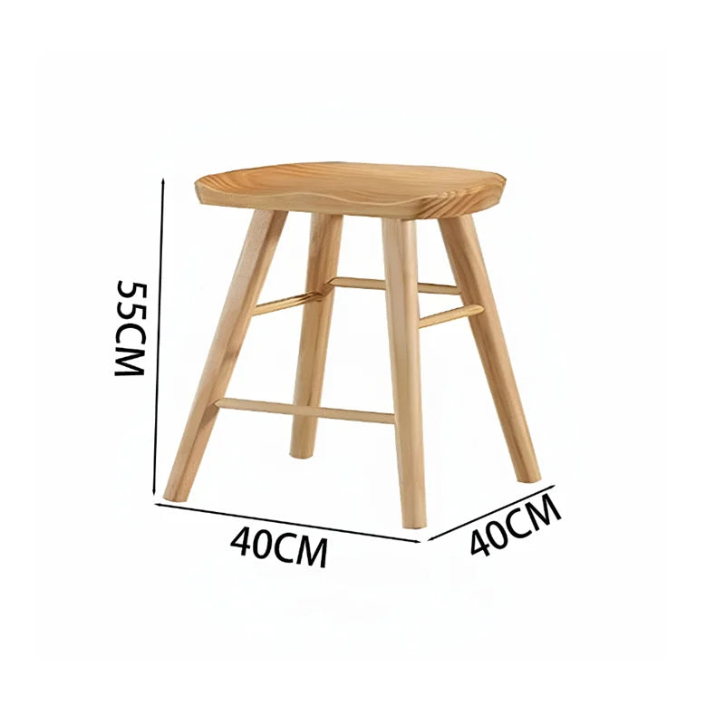 Modern Minimalist Solid Wood Bar Stool for Home and Business