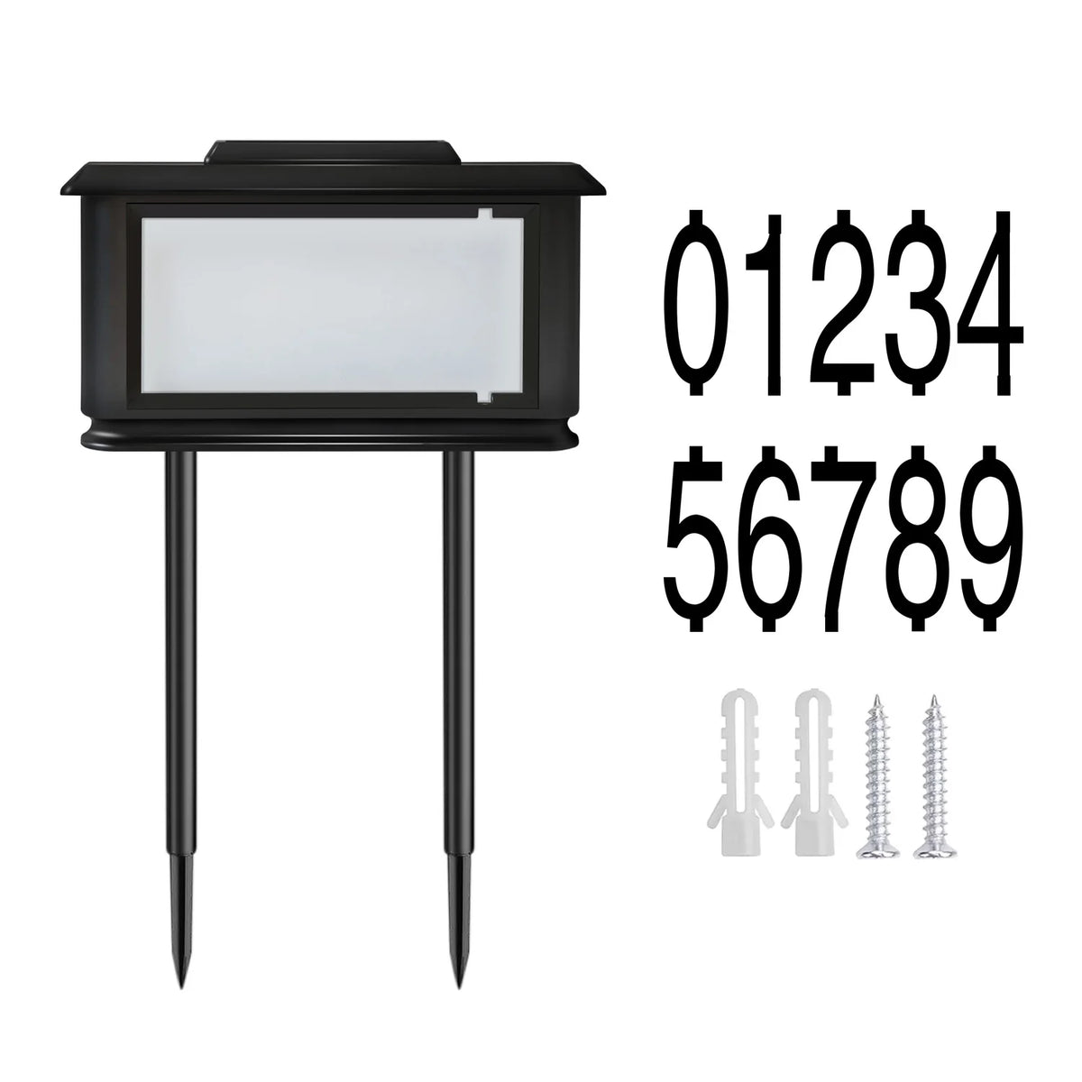 Solar Outdoor House Number Sign Light With LED Address Display
