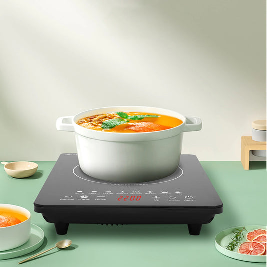 Portable 750W Induction Cooktop With 8 Presets And LCD Display