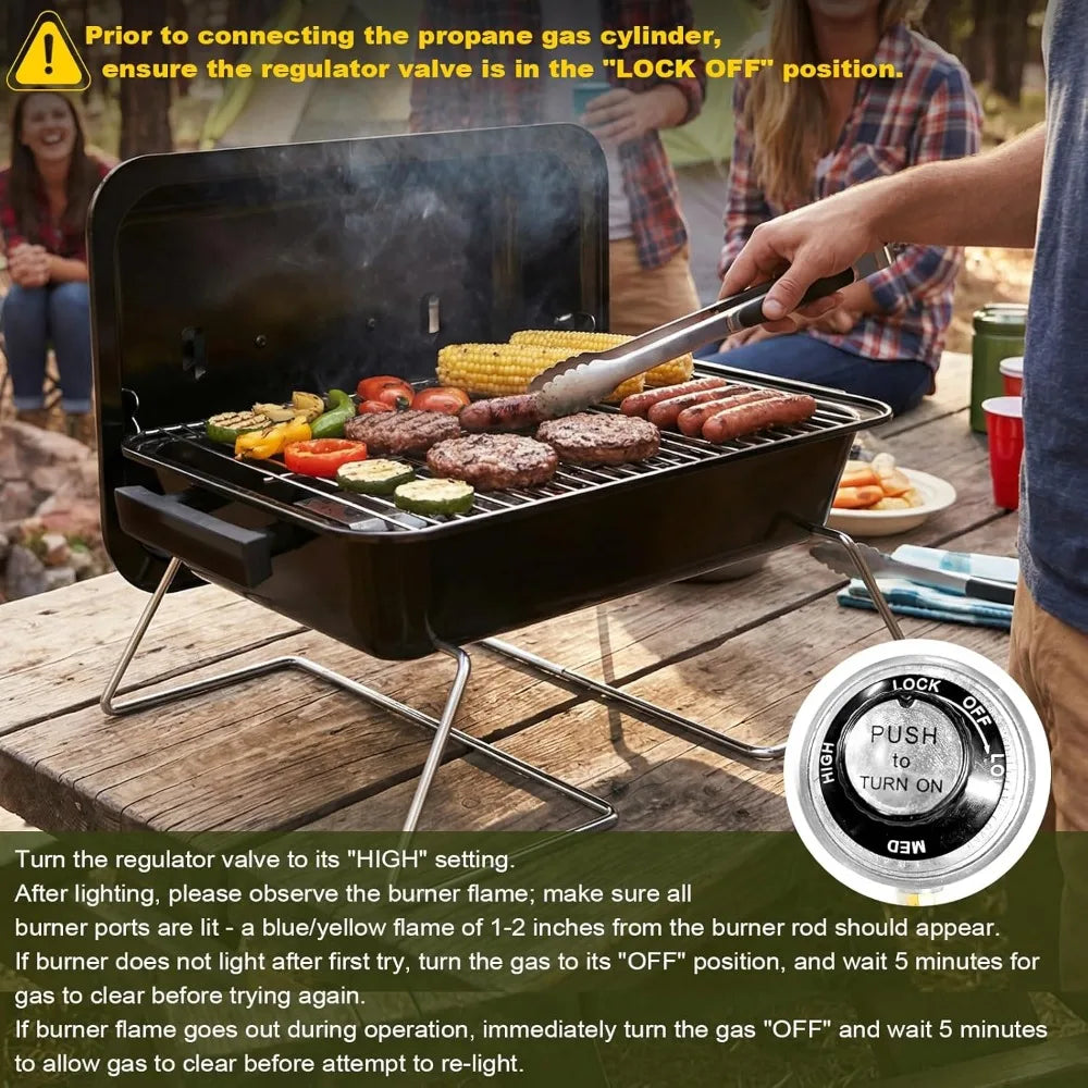 NBVCX Portable 2in1 Propane Grill With Foldable Legs