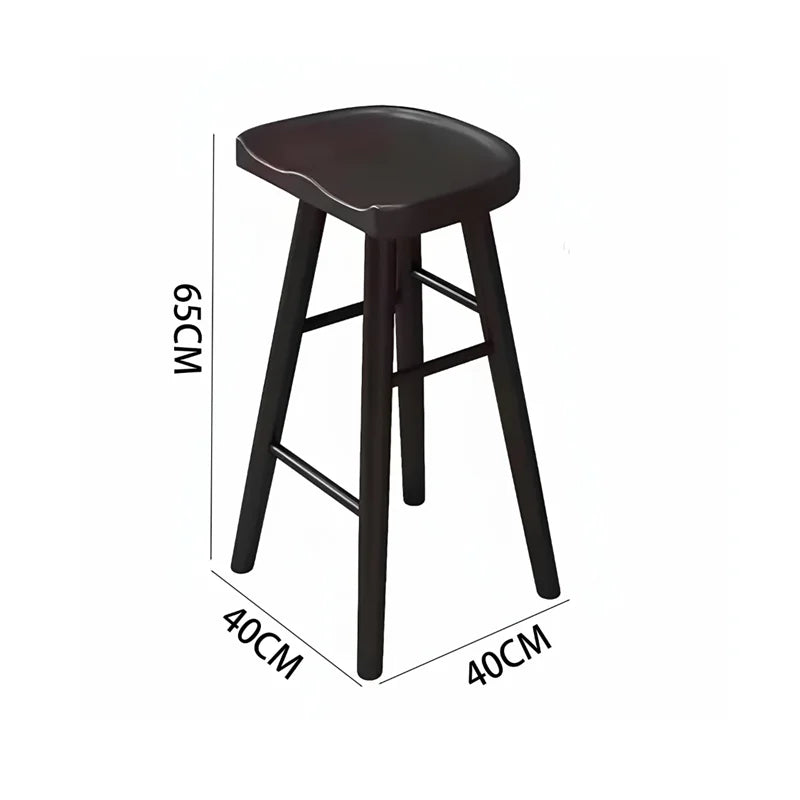 Modern Minimalist Solid Wood Bar Stool for Home and Business