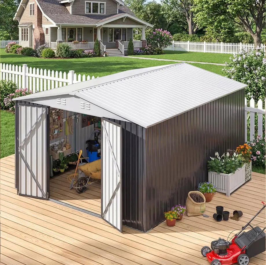 Metal Outdoor Storage Shed With Reinforced Frame For Backyard Waterproof