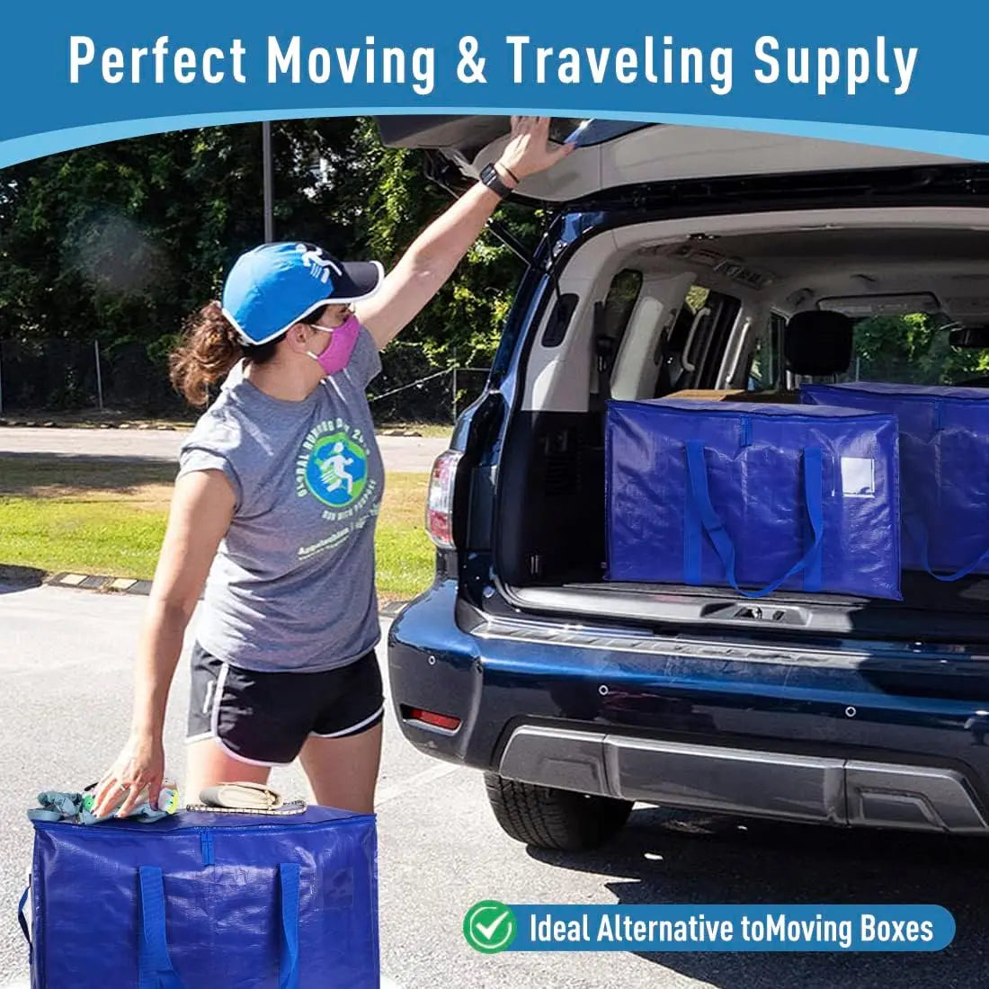 Heavy Duty Moving Storage Bags With Zippers And Carrying Handles