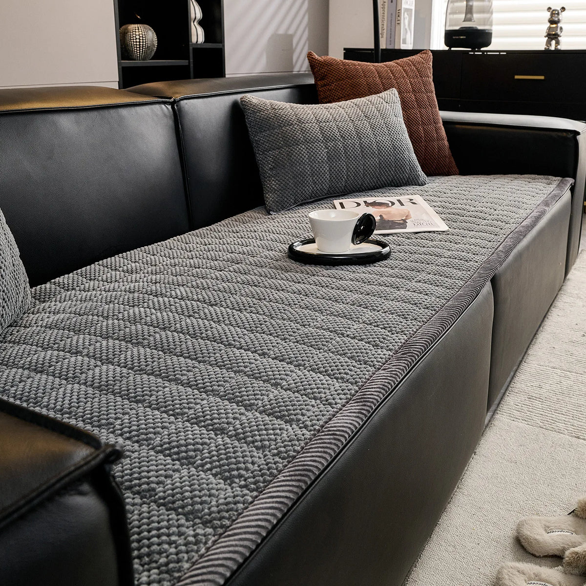 Thickened Corduroy Sofa Cover With Anti Skid Universal Fit