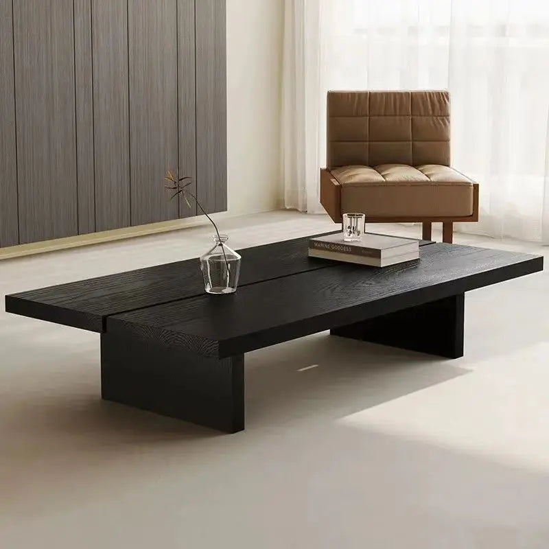 XMSJ Modern Wabi Sabi Rustic Wooden Rectangle Coffee Table