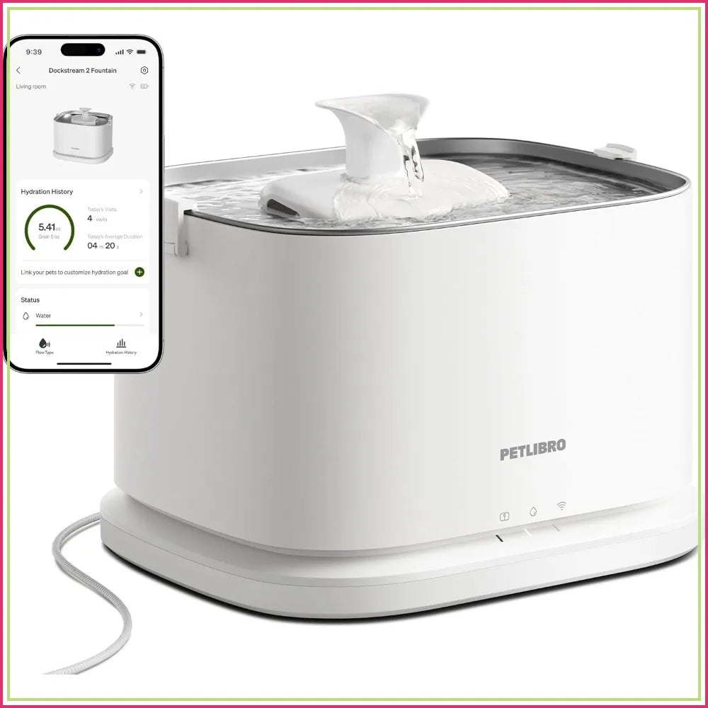 Smart Cat Water Fountain App Monitoring Stainless Steel 5G WiFi