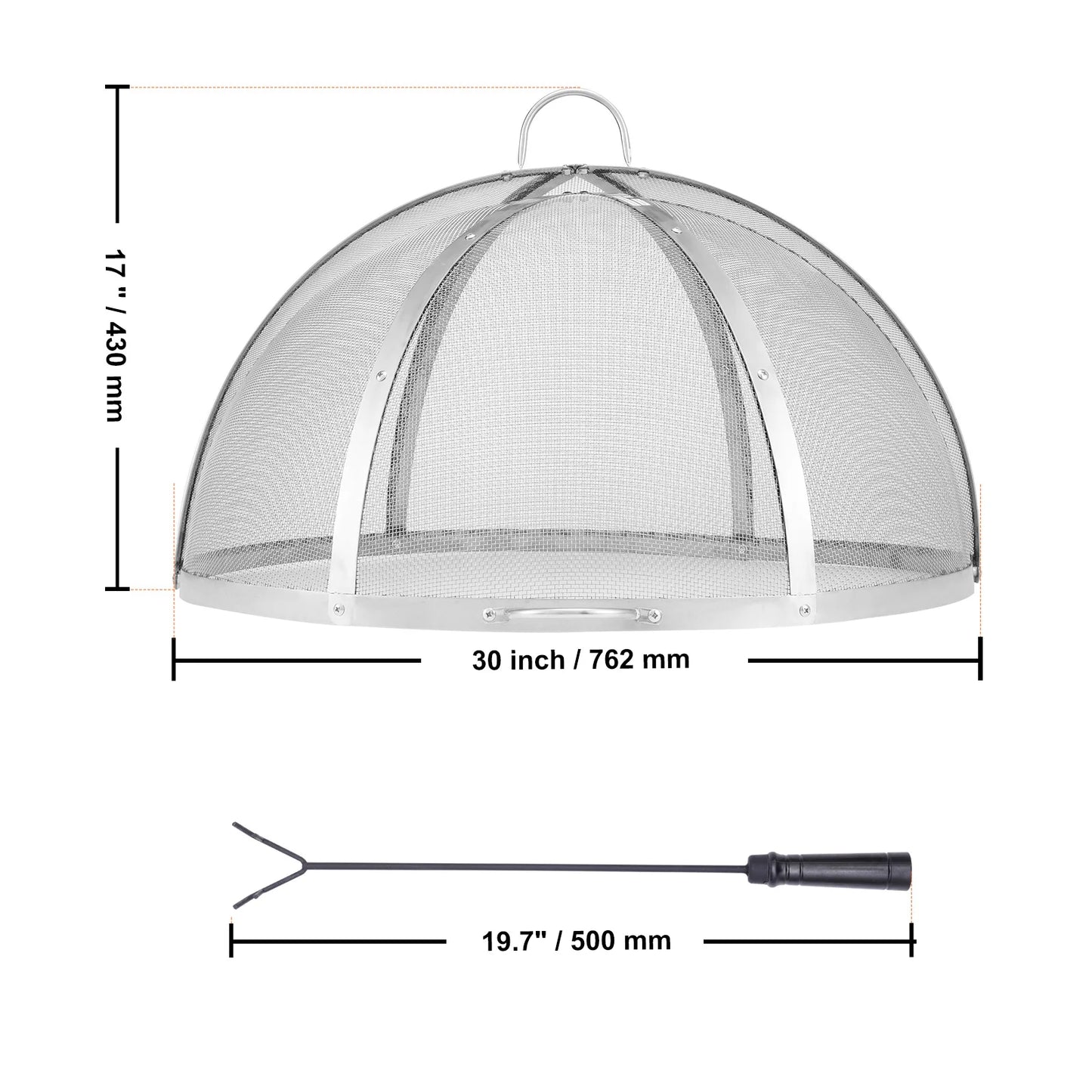 Outdoor Stainless Steel Fire Pit Spark Screen Cover