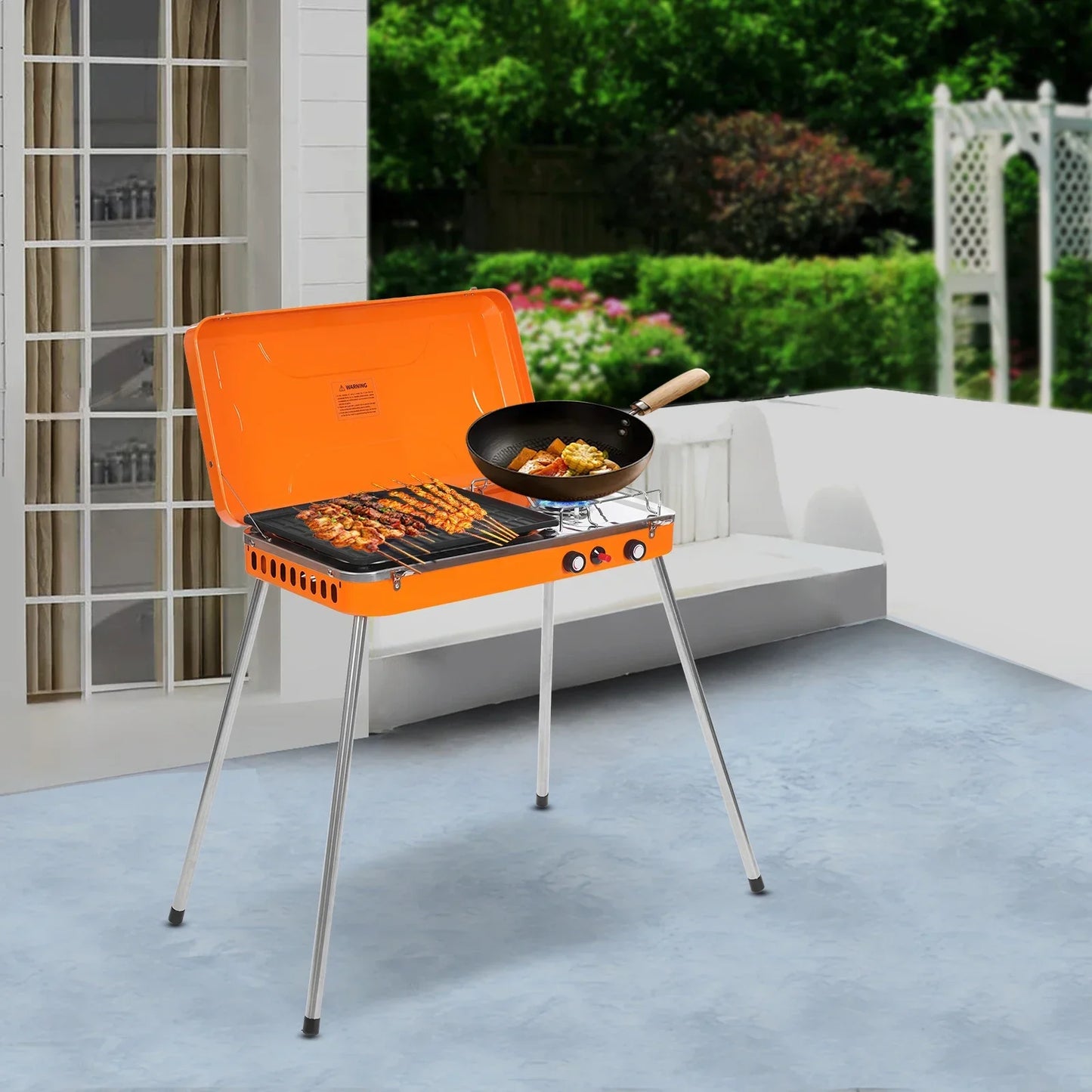Portable Gas Camping Stove Dual Burner 5860 BTU Tabletop Grill