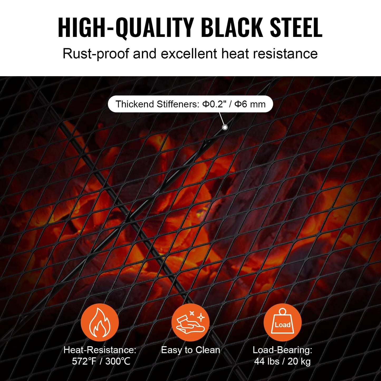 VEVOR X Marks Fire Pit Grill Grate Round Cooking Grid