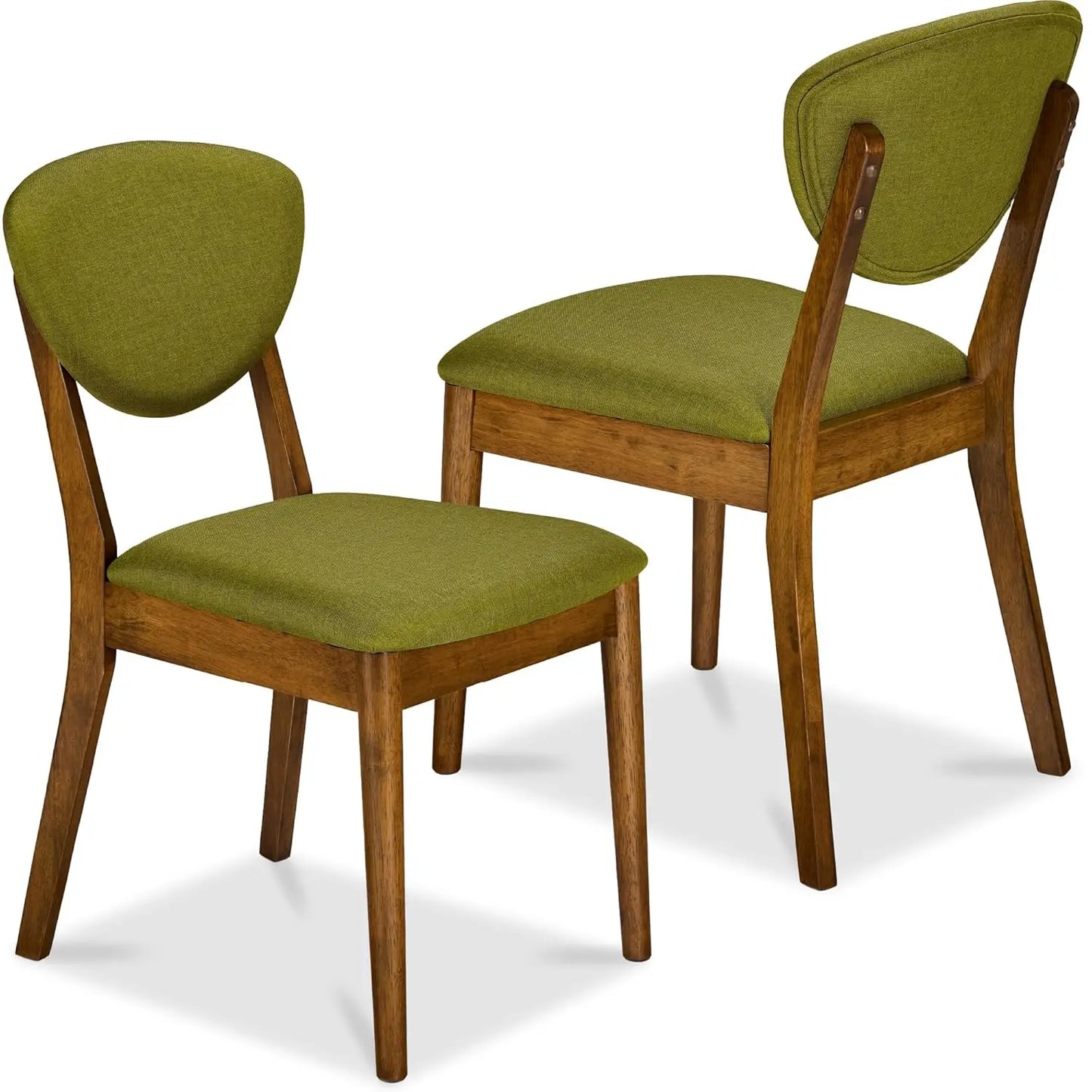 Mid Century Dining Chairs Set of 2 Upholstered Wood