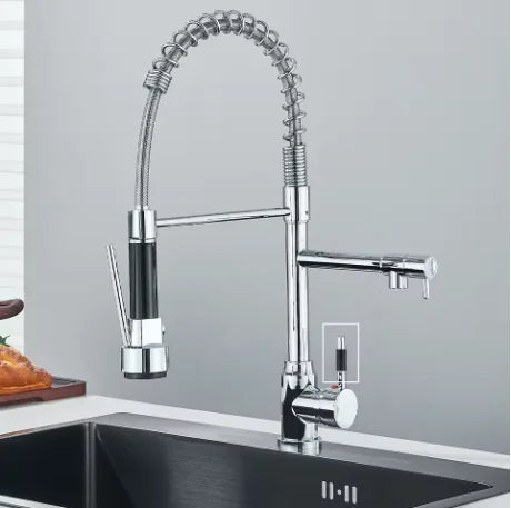 Fmhjfisd Pull Down Kitchen Faucet Dual Spout 360 Degree Rotation