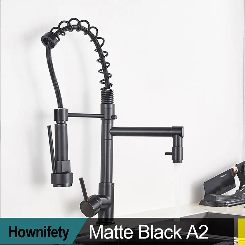 Hownifety Spring Kitchen Faucet with Pull Down Spout
