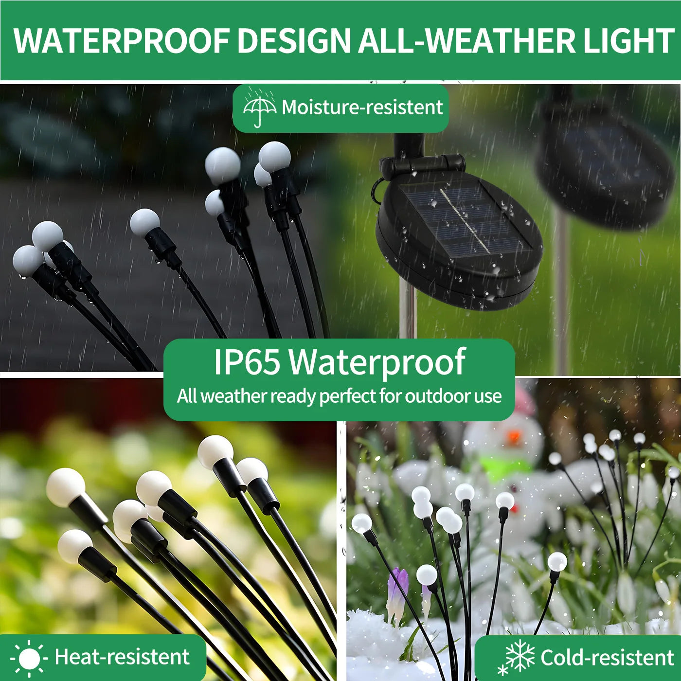 Eight Head Solar Firefly Lights Outdoor Waterproof Garden Decor