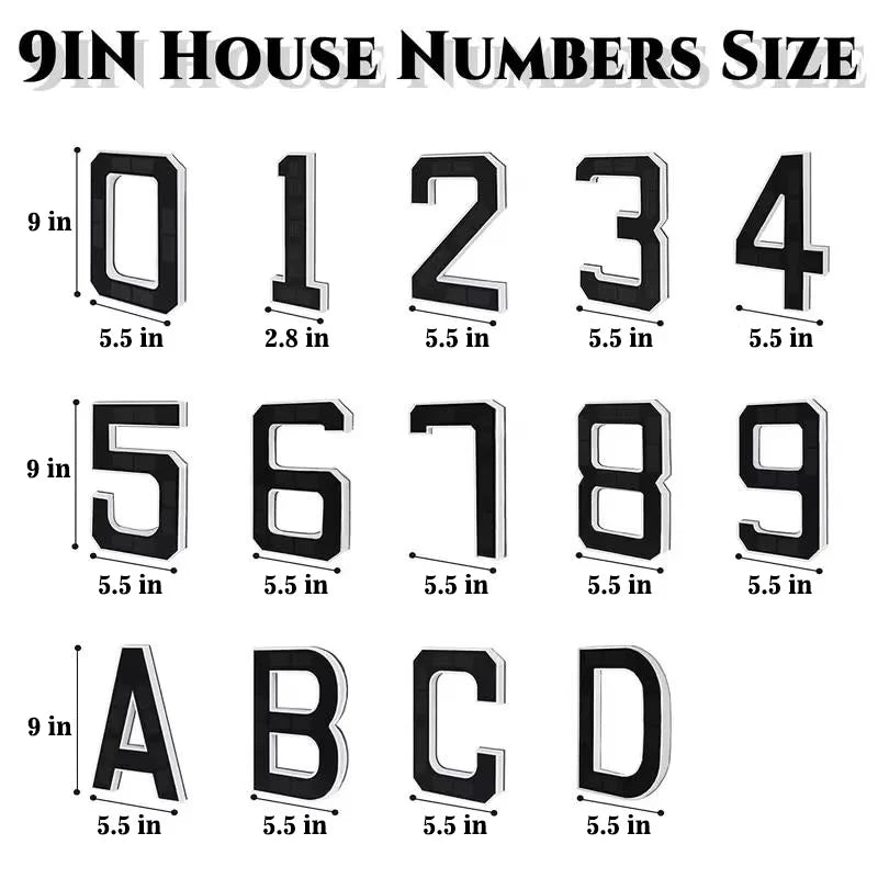 Solar LED House Number Lights Outdoor Address Sign Auto Glow