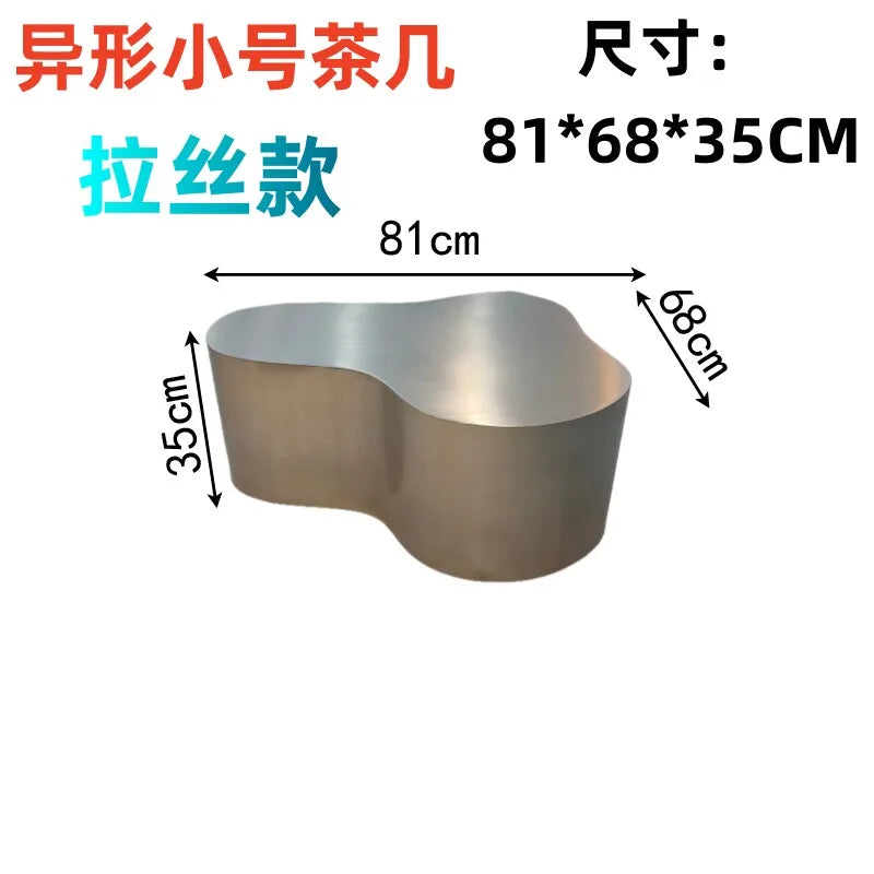 MDNG Modern Stainless Steel Coffee Table for Living Room Sealed Storage