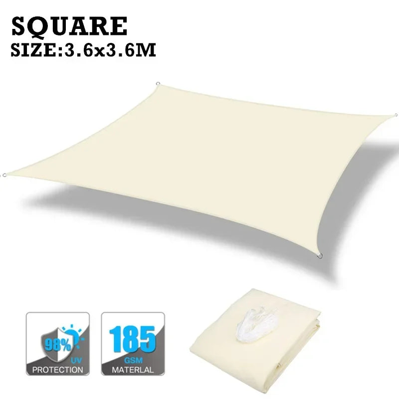 160GSM Waterproof Sun Shade Sail For Outdoor Patio Garden