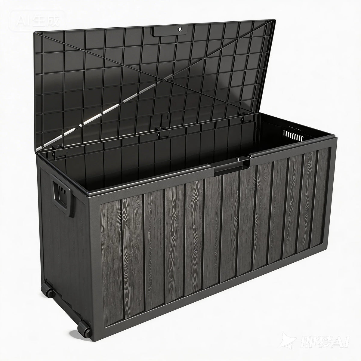 Outdoor Plastic Storage Box With Wheels And Lockable Latches