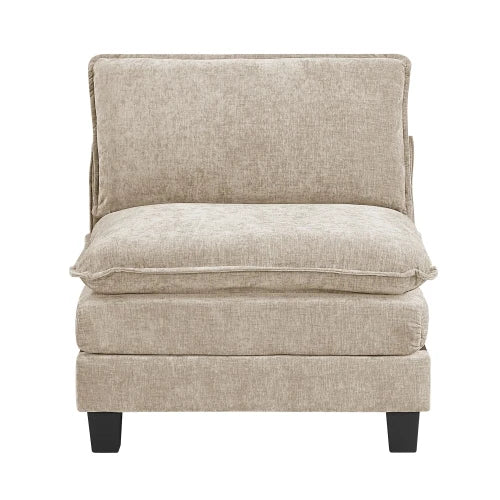 Modern Armless Chair Chenille Fabric Upholstery With Durable Plywood Frame