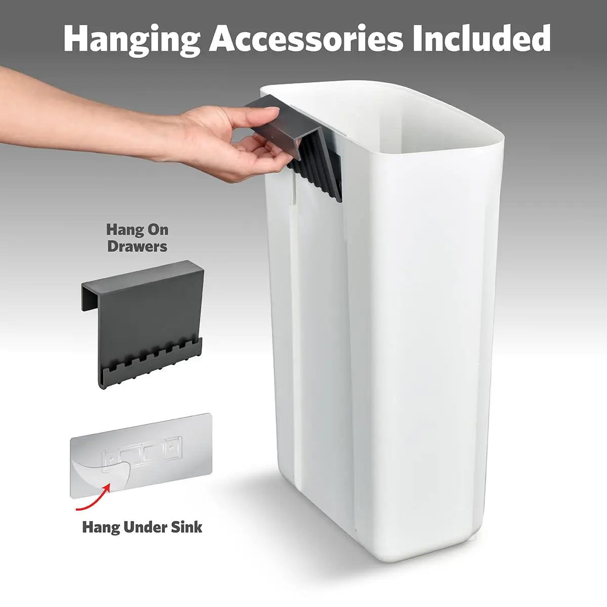 Under Counter Waste Bin Dual Lid Space Saving Trash Can
