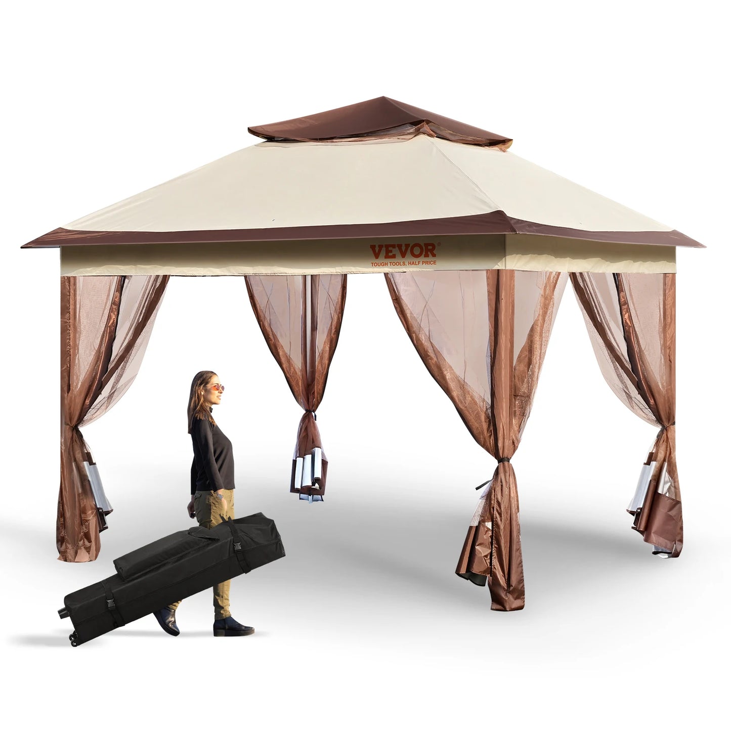 Portable Gazebo Canopy Tent Waterproof Collapsible Market Shelter