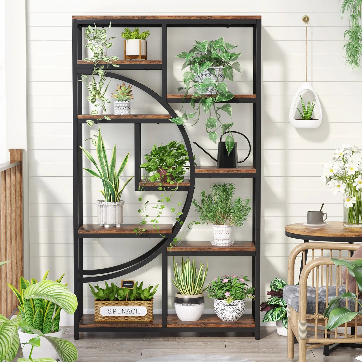 Tribesigns Industrial 5 Tier Etagere Bookcase Freestanding Bookshelf