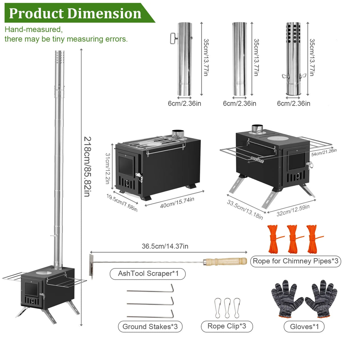 Stainless Steel Portable Wood Burning Stove For Outdoor Camping Cooking