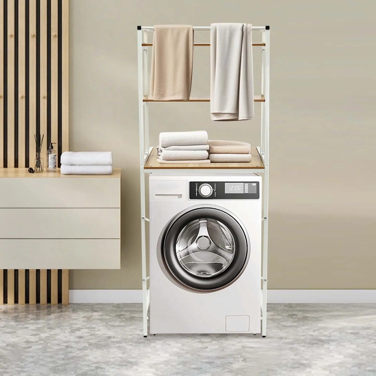 Bymaocar 3-Tier Washing Machine Shelving Laundry Room Organizer