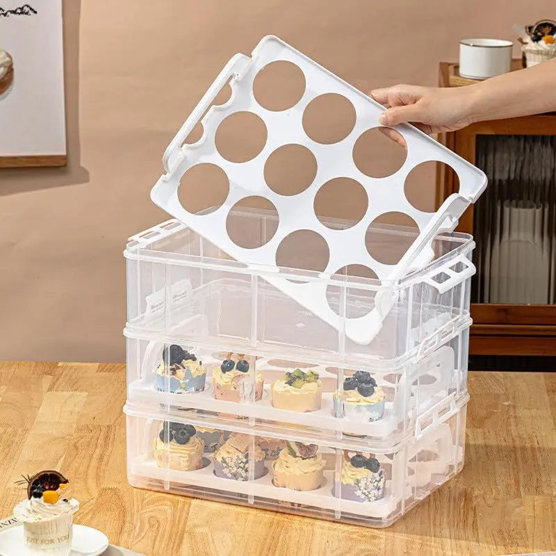 Bymaocar Stacking Cupcake Carrier And Holder Boxes