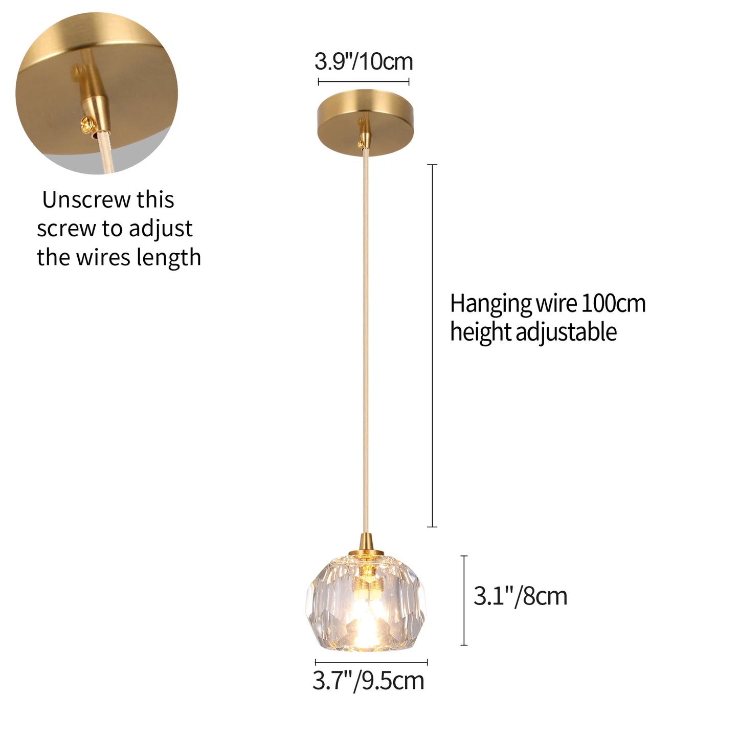 GreeLustr Modern Led Crystal Cluster Chandelier Pendant Light