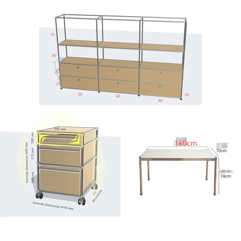 Bigcityfur Modern Metal Corner TV Stand Storage Cabinet