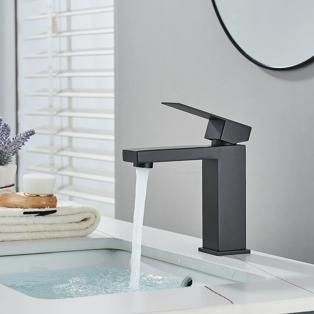Onyzpily Stainless Steel Deck Mounted Bathroom Basin Faucet